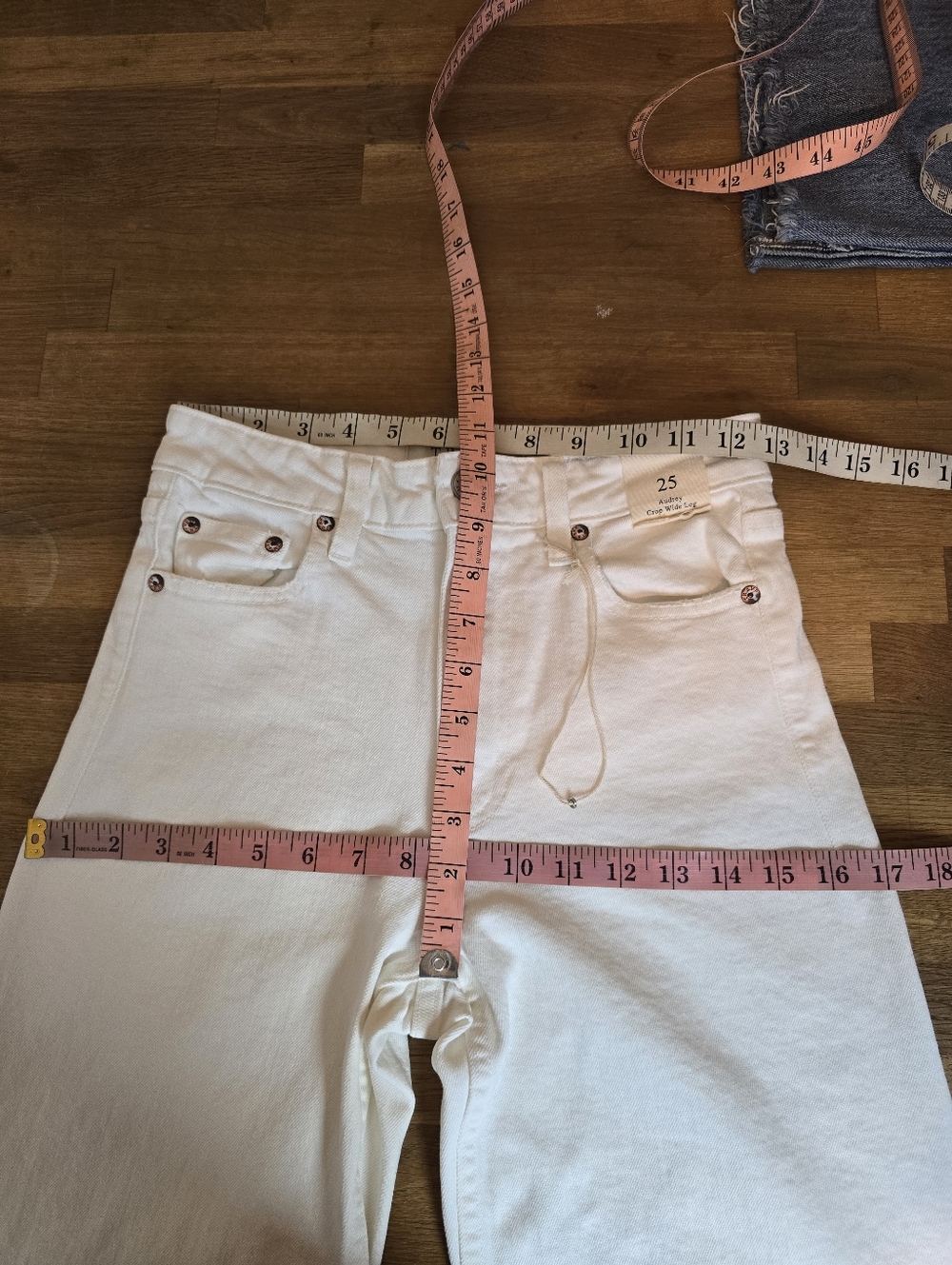 Trave Audrey Crop Wide Leg High Waisted Jean In Big Empty Size 25 - Picture 10 of 15